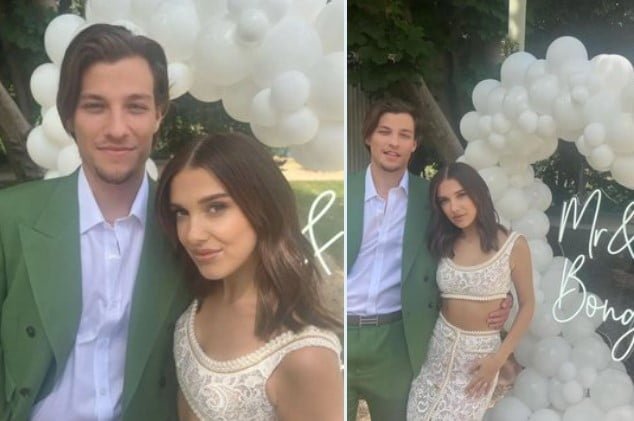 Millie Bobby Brown Stuns In Bridal Bra Top For Her Engagement Party